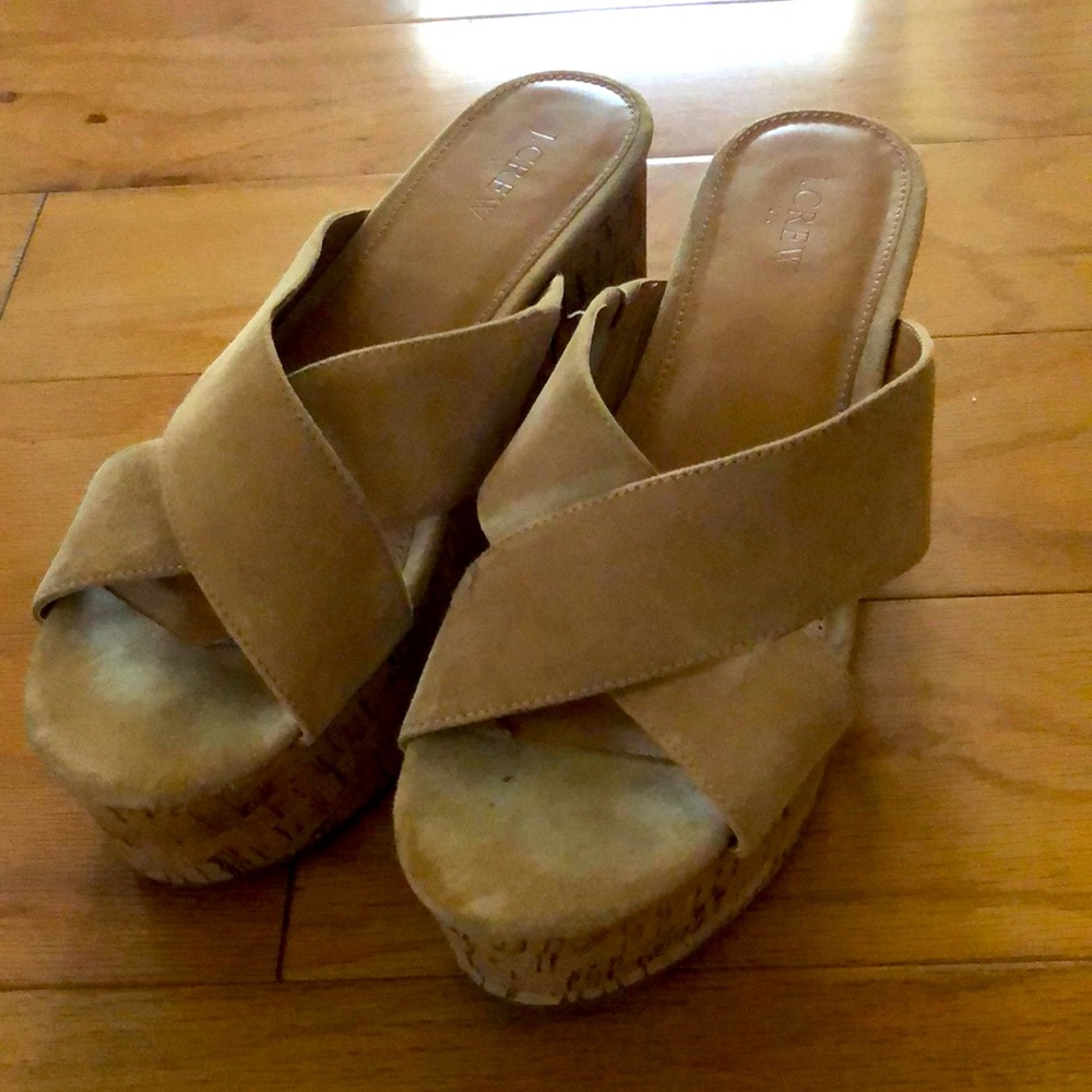 JCrew cross cross platform wedge sandal